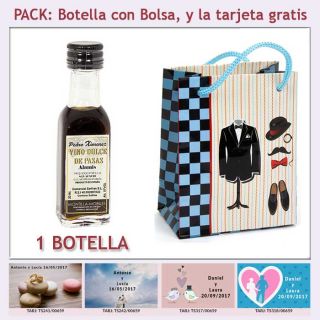 Botellita de Vino Dulce “Pedro Ximénez” con bolsa y tarjeta