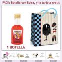 Botellita de Licor de Piruleta con bolsa y tarjeta