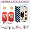 2 Botellitas de Licor de Piruleta con bolsa y tarjeta