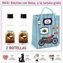 2 Botellitas de Licor de Coco con bolsa y tarjeta