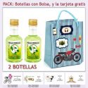 2 Botellitas de Licor de Finas Hierbas con bolsa y tarjeta