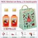 2 Botellitas de Licor de Pacharán con bolsa y tarjeta