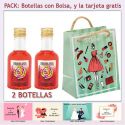 2 Botellitas de Licor de Piruleta con bolsa y tarjeta