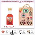Botellita de Licor de Piruleta con bolsa y tarjeta