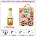 Botellita de Licor de Arroz con Leche con bolsa y tarjeta