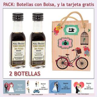 2 Botellitas de Vino Dulce “Pedro Ximénez” con bolsa y tarjeta