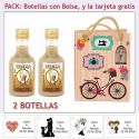 2 Botellitas de Licor de Crema con bolsa y tarjeta