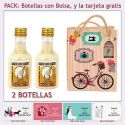 2 Botellitas de Licor de Arroz con Leche con bolsa y tarjeta
