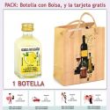Botellita de Crema de Limón con bolsa "bodegón" y tarjeta