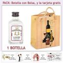 Botellita de Ginebra Blanca con bolsa "bodegón" y tarjeta
