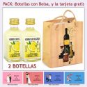 2 Botellitas de Crema de Limón con bolsa "bodegón" y tarjeta