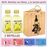 2 Botellitas de Crema de Limón con bolsa "bodegón" y tarjeta