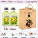 2 Botellitas de Licor de Melón con bolsa "bodegón" y tarjeta