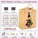 2 Botellitas de Ginebra Blanca con bolsa "bodegón" y tarjeta