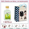 Botellita de Ron Mojito con bolsa "charlestón" y tarjeta