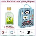 Botellita de Ron Mojito con bolsa con moto roja y tarjeta
