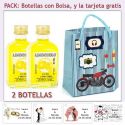 2 Botellitas de Limoncielo con bolsa con moto roja y tarjeta