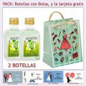 2 Botellitas de Ron Mojito con bolsa fashion con mujer y tarjeta