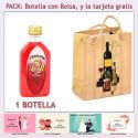 Botellita de Licor de Piruleta con bolsa “bodegón” y tarjeta