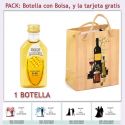 Botellita de Ron Miel con bolsa “bodegón” y tarjeta