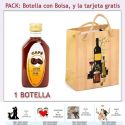Botellita de Licor de Café con bolsa “bodegón” y tarjeta