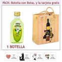 Botellita de Licor de Finas Hierbas con bolsa “bodegón” y tarjeta