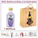 Botellita de Ginebra de Mora con bolsa “bodegón” y tarjeta