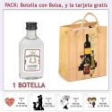 Botellita de Ginebra Blanca con bolsa “bodegón” y tarjeta