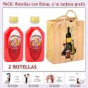 2 Botellitas de Licor de Piruleta con bolsa “bodegón” y tarjeta