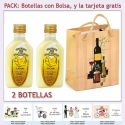 2 Botellitas de Licor de Crema de Plátano con bolsa “bodegón” y tarjeta