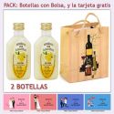 2 Botellitas de Licor de Crema de Limón con bolsa “bodegón” y tarjeta