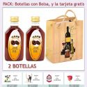 2 Botellitas de Licor de Café con bolsa “bodegón” y tarjeta