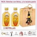 2 Botellitas de Licor de Mandarina con bolsa “bodegón” y tarjeta