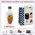 Botellita de Ron Coco con bolsa “charlestón” y tarjeta