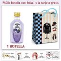 Botellita de Ginebra de Mora con bolsa “charlestón” y tarjeta
