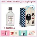Botellita de Ginebra Blanca con bolsa “charlestón” y tarjeta