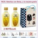 2 Botellitas de Licor de Crema de Plátano con bolsa “charlestón” y tarjeta