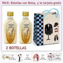 2 Botellitas de Licor de Arroz con Leche con bolsa “charlestón” y tarjeta
