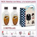 2 Botellitas de Ron Coco con bolsa “charlestón” y tarjeta