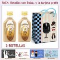 2 Botellitas de Licor Crema con bolsa “charlestón” y tarjeta