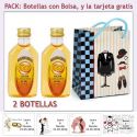 2 Botellitas de Licor de Mandarina con bolsa “charlestón” y tarjeta