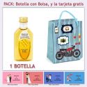 Botellita de Ron Miel con bolsa “con moto roja” y tarjeta