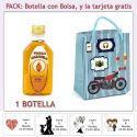 Botellita de Vodka Caramelo con bolsa “con moto roja” y tarjeta