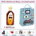 Botellita de Licor de Café con bolsa “con moto roja” y tarjeta
