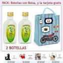 2 Botellitas de Ron Mojito con bolsa “con moto roja” y tarjeta