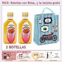 2 Botellitas de Licor de Fresas con Chocolate con bolsa “con moto roja” y tarjeta