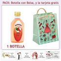 Botellita de Pacharán con bolsa “fashion con mujer” y tarjeta
