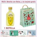Botellita de Limoncielo con bolsa “fashion con mujer” y tarjeta