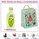 Botellita de Licor de Finas Hierbas con bolsa “fashion con mujer” y tarjeta