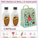 2 Botellitas de Ron Coco con bolsa “fashion con mujer” y tarjeta